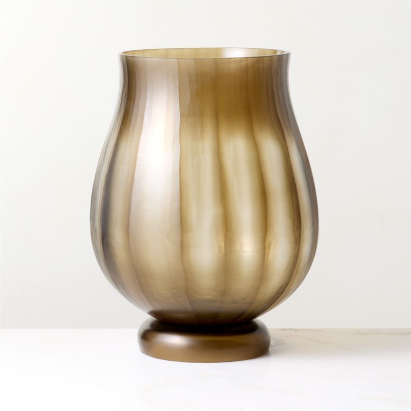 Dendro Smoked Black Glass Hurricane Candle Holder 12.5" - image 1 of 3