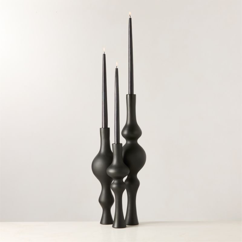 View Desenhos Black Cast Aluminum Taper Candle Holder details