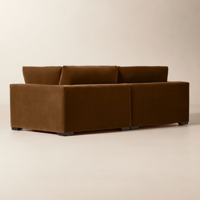 Deseo 2-Piece Light Brown Performance Velvet Deep Depth Sectional Sofa - image 4 of 9