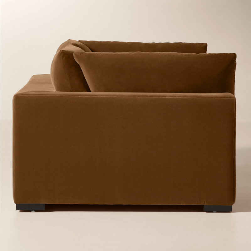 Deseo 2-Piece Praline Brown Performance Velvet Deep Depth Sectional Sofa - image 5 of 9
