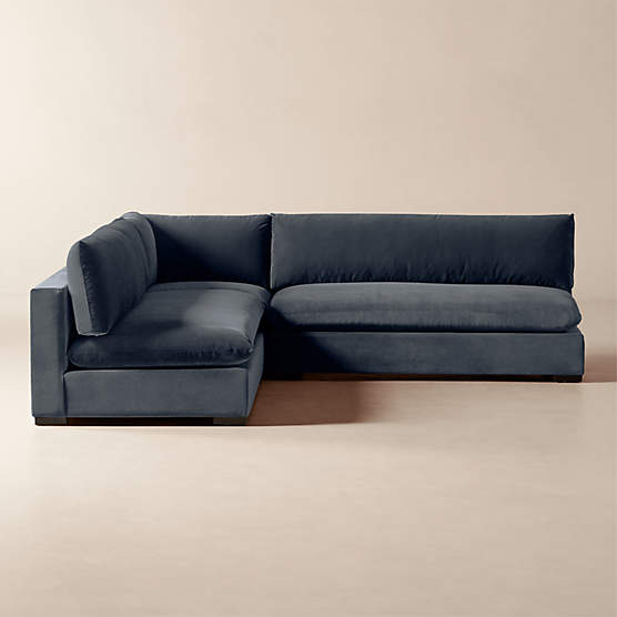 Deseo 3-Piece Modular Charcoal Grey Performance Velvet Standard Depth Sectional Sofa