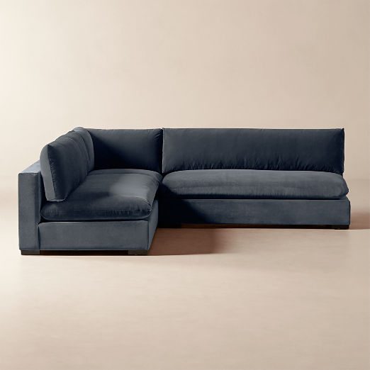 Deseo 3-Piece Modular Charcoal Grey Performance Velvet Standard Depth Sectional Sofa