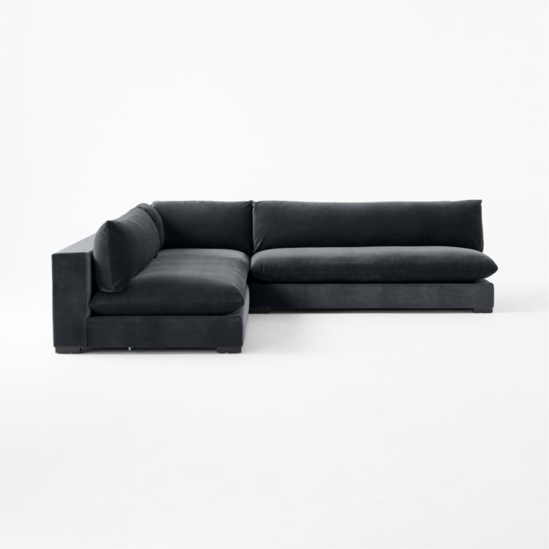 Deseo 3-Piece Modular Charcoal Grey Performance Velvet Deep Depth Sectional Sofa - image 11 of 12