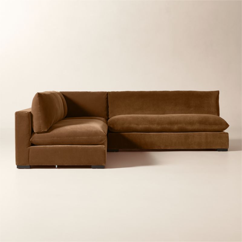 Deseo 3-Piece Light Brown Performance Velvet Standard Depth Sectional Sofa with Loveseat - image 4 of 10