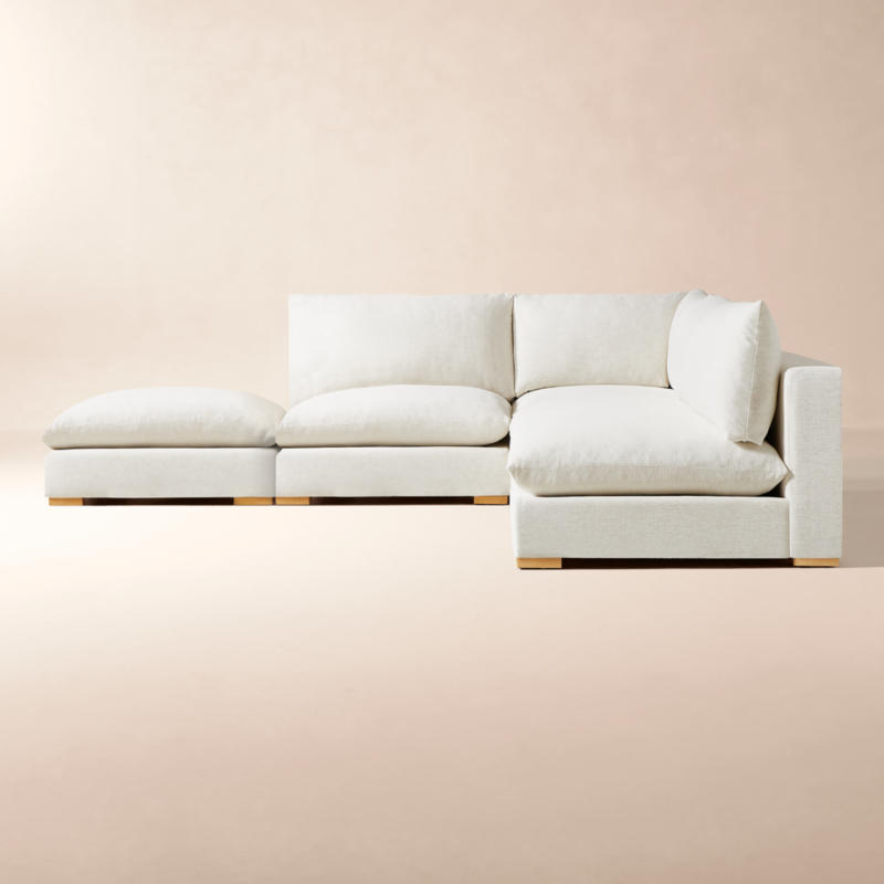 Deseo 4-Piece Modular White Performance Fabric Standard Depth Sectional Sofa with Loveseat - image 0 of 10