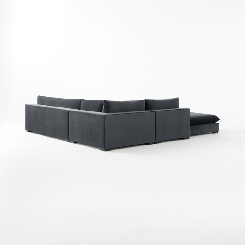 Deseo 4-Piece Modular Charcoal Grey Performance Velvet Deep Depth Sectional Sofa with Loveseat - image 12 of 12