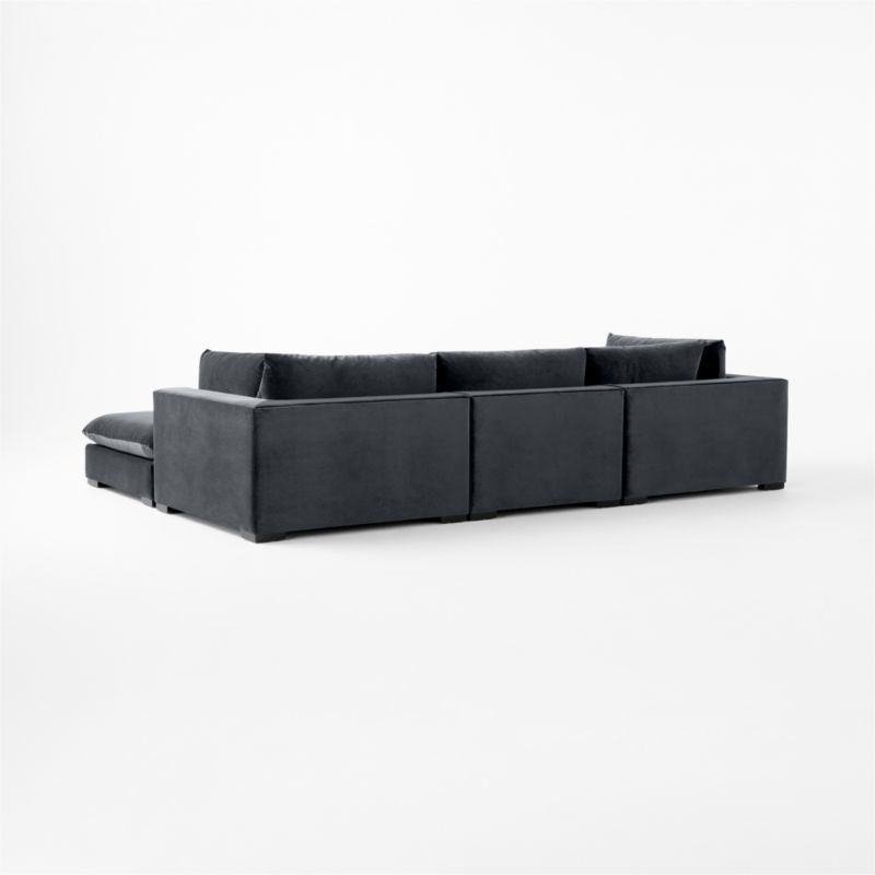 Deseo 4-Piece Modular Charcoal Grey Performance Velvet Deep Depth Sectional Sofa - image 12 of 12