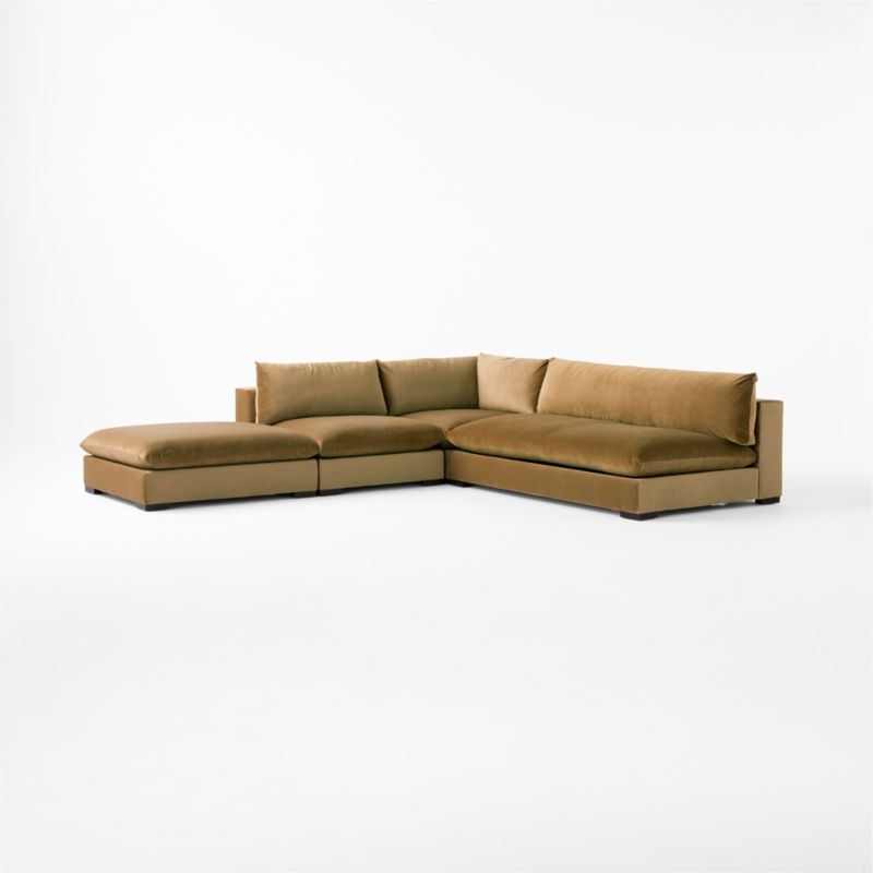 Deseo 4-Piece Modular Copper Brown Performance Velvet Deep Depth Sectional Sofa with Loveseat - image 8 of 11