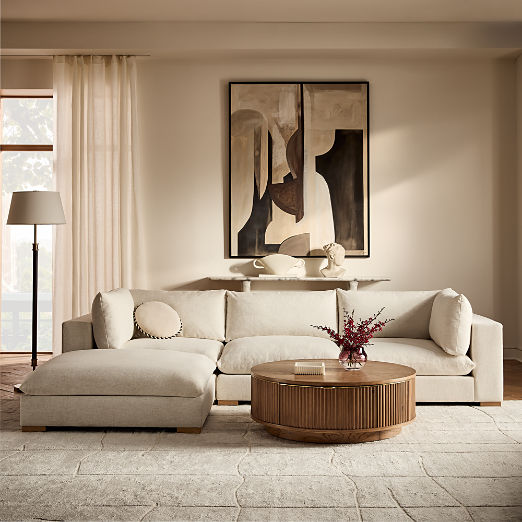 Deseo 2-Piece White Performance Fabric Standard Depth Sectional Sofa