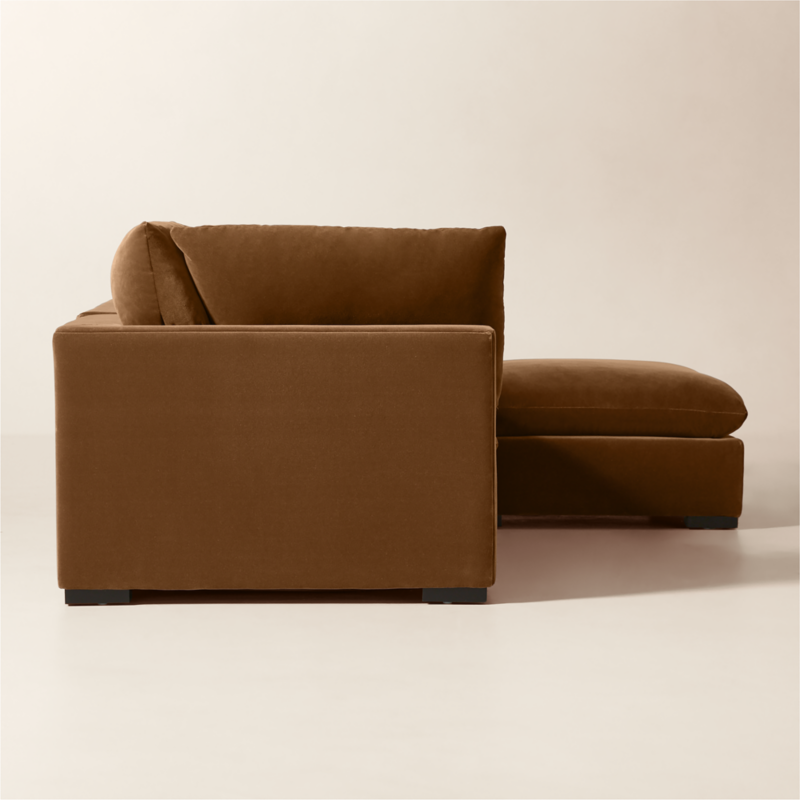 Deseo 4-Piece Praline Brown Performance Velvet Standard Depth Sectional Sofa - image 5 of 10