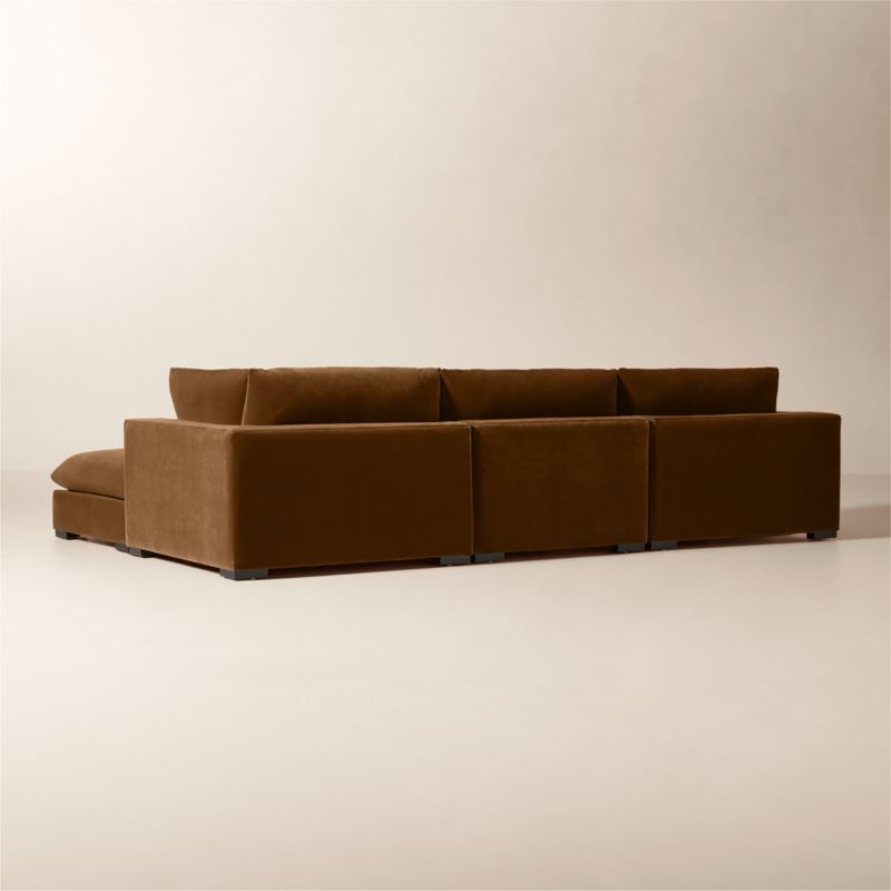 Deseo 4-Piece Light Brown Performance Velvet Standard Depth Sectional Sofa - image 4 of 10