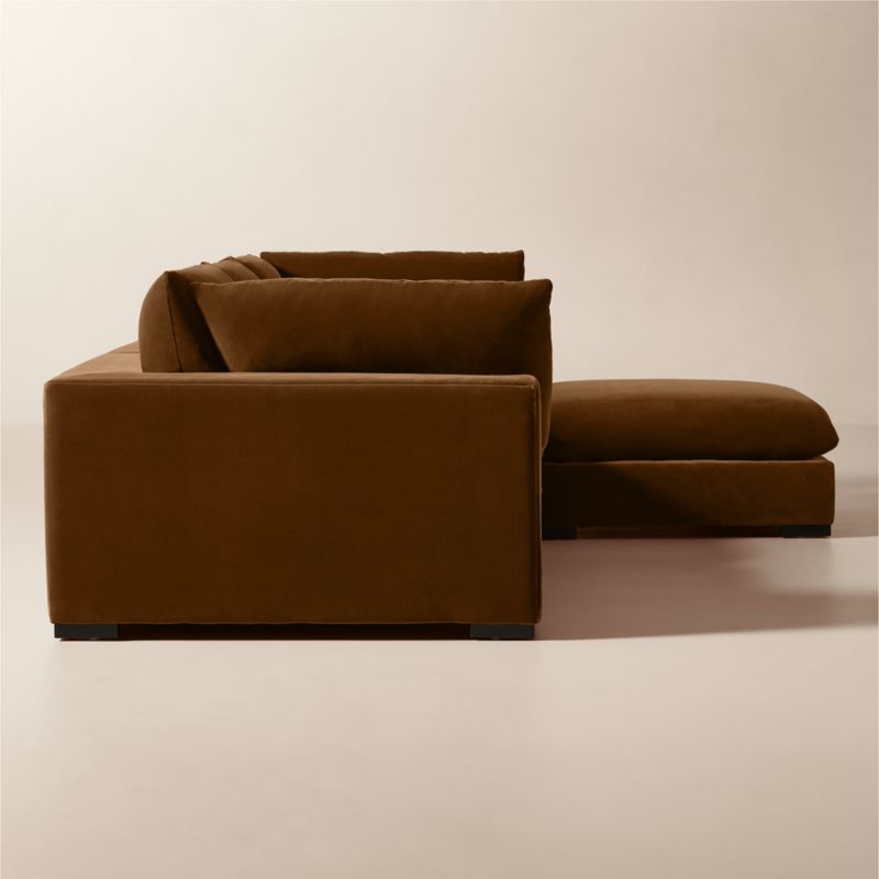 Deseo 4-Piece Light Brown Performance Velvet Standard Depth Sectional Sofa - image 3 of 10