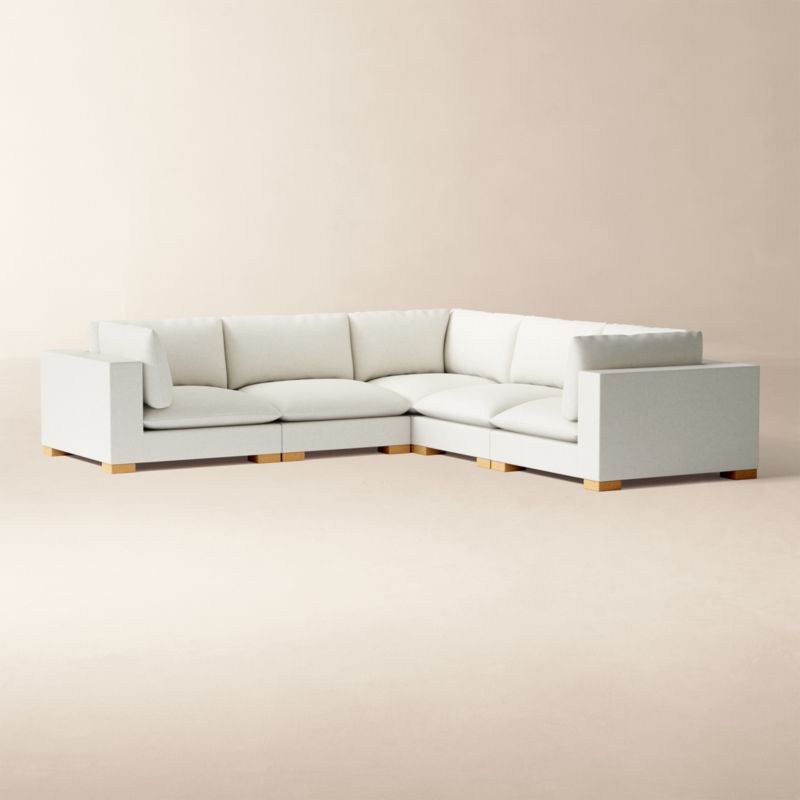 Deseo 5-Piece White Performance Fabric Deep Depth Sectional Sofa - image 1 of 5