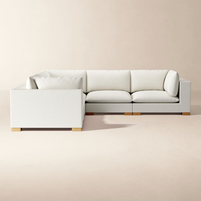 Deseo 5-Piece White Performance Fabric Deep Depth Sectional Sofa - image 2 of 5