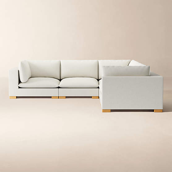 Deseo 5-Piece White Performance Fabric Deep Depth Sectional Sofa