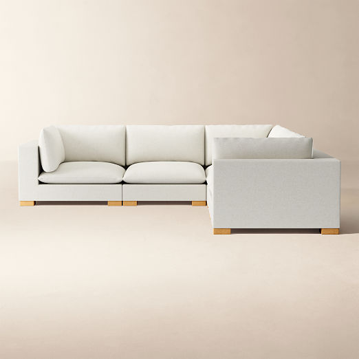 Deseo 5-Piece White Performance Fabric Deep Depth Sectional Sofa