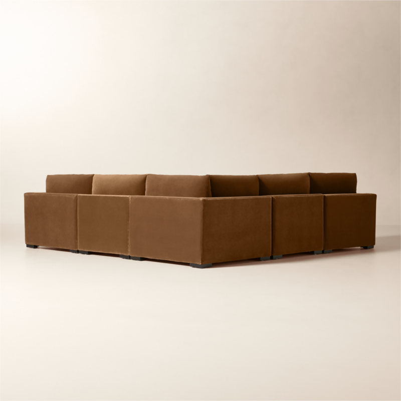 Deseo 5-Piece Praline Brown Performance Velvet Standard Depth Sectional Sofa - image 6 of 9