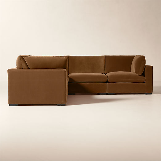 Deseo 5-Piece Praline Brown Performance Velvet Standard Depth Sectional Sofa
