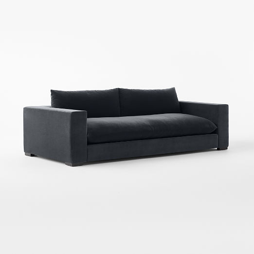 Deseo 94.5" Charcoal Grey Performance Velvet Deep Depth Sofa