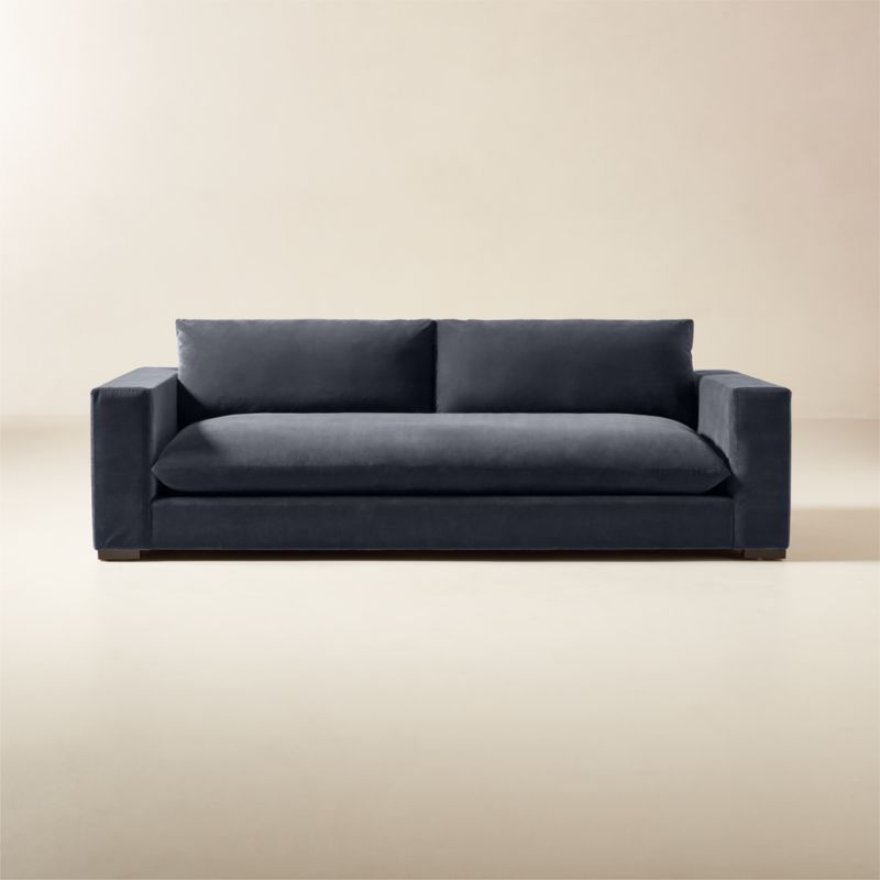 Deseo 94.5" Charcoal Grey Performance Velvet Deep Depth Sofa - image 0 of 9