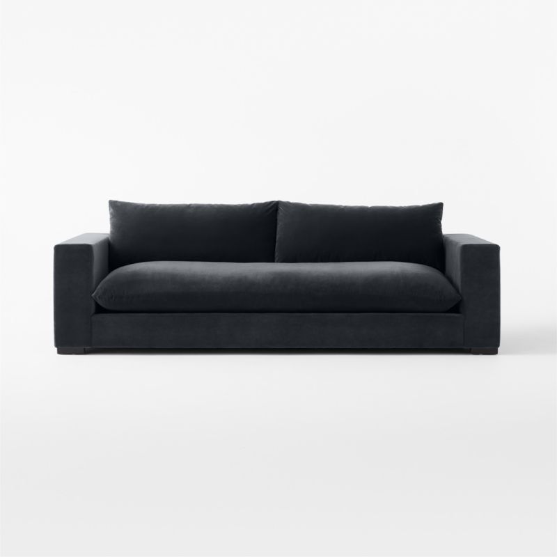 Deseo 94.5" Charcoal Grey Performance Velvet Deep Depth Sofa - image 4 of 9