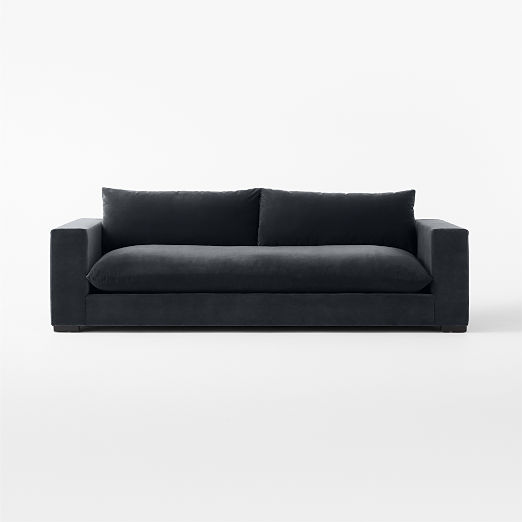 Deseo 94.5" Charcoal Grey Performance Velvet Deep Depth Sofa