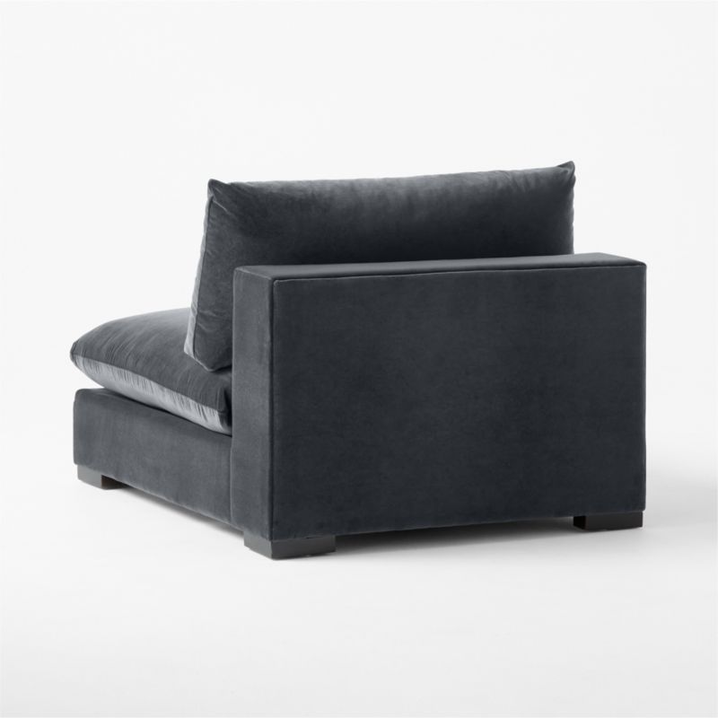 Deseo Charcoal Grey Performance Velvet Deep Depth Armless Chair - image 6 of 8