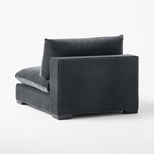 Deseo Charcoal Grey Performance Velvet Deep Depth Armless Chair