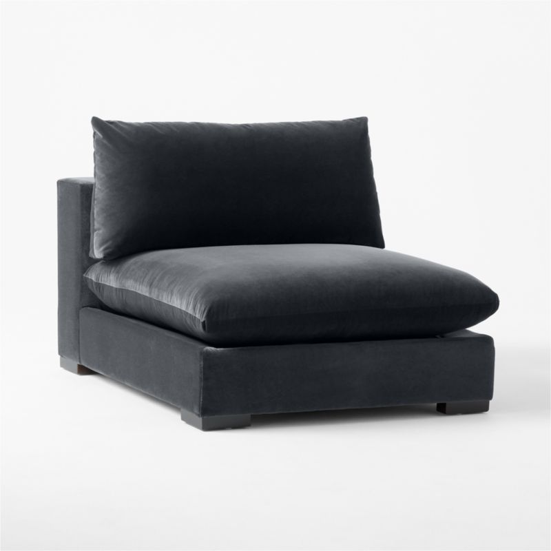 Deseo Charcoal Grey Performance Velvet Deep Depth Armless Chair - image 4 of 8