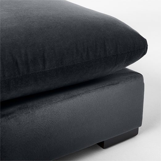 Deseo Charcoal Grey Performance Velvet Deep Depth Ottoman