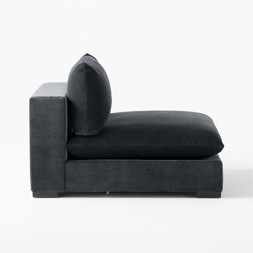 Deseo Charcoal Grey Performance Velvet Deep Depth Armless Chair