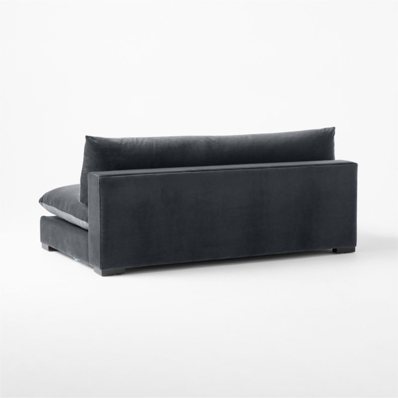 Deseo 71" Charcoal Grey Performance Velvet Deep Depth Armless Loveseat - image 9 of 11