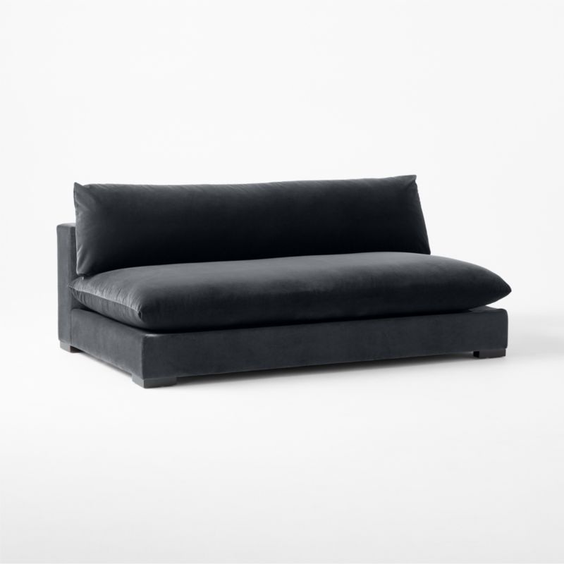 Deseo 71" Charcoal Grey Performance Velvet Deep Depth Armless Loveseat - image 7 of 11