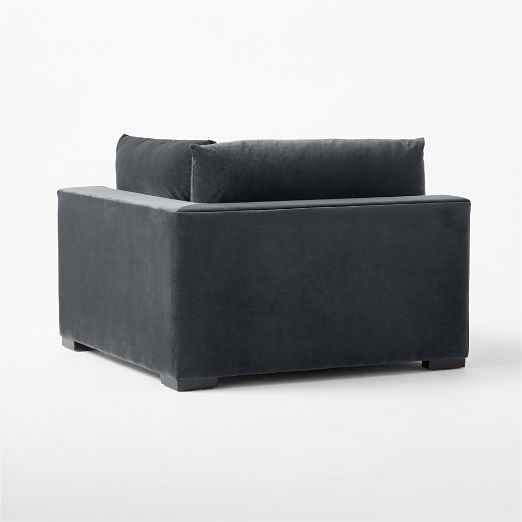 Deseo Charcoal Grey Performance Velvet Deep Depth Corner Chair