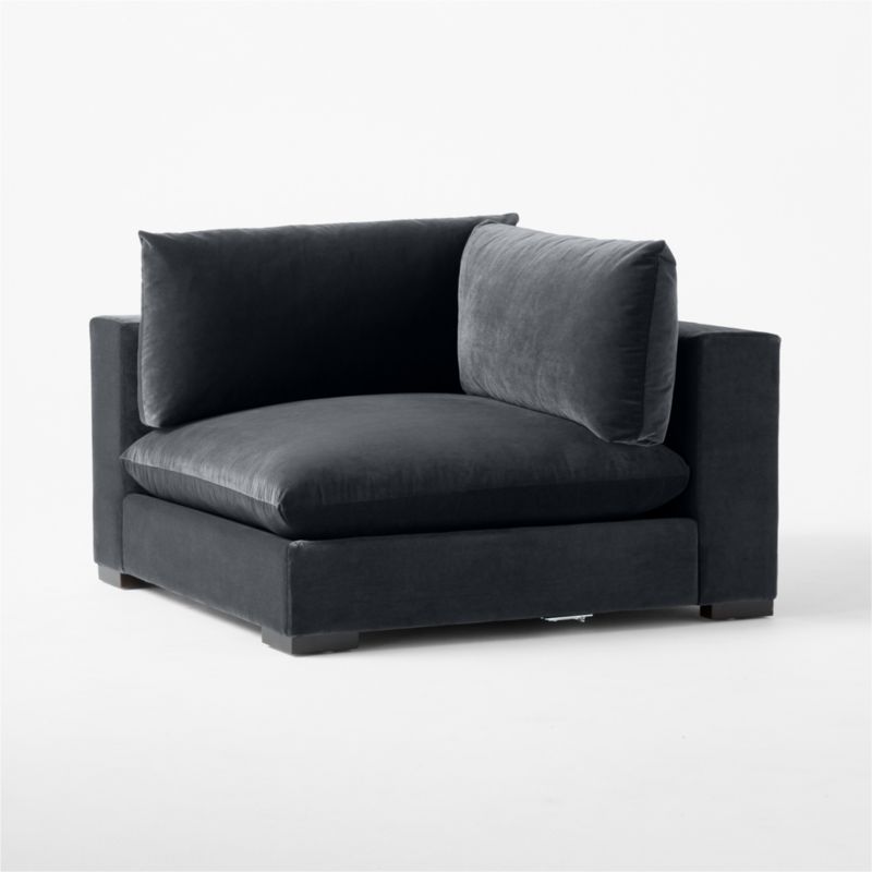 Deseo Charcoal Grey Performance Velvet Deep Depth Corner Chair - image 4 of 8