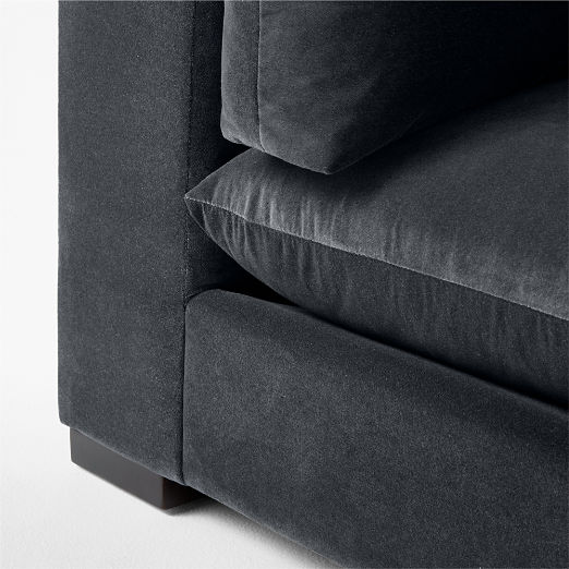 Deseo Charcoal Grey Performance Velvet Deep Depth Corner Chair