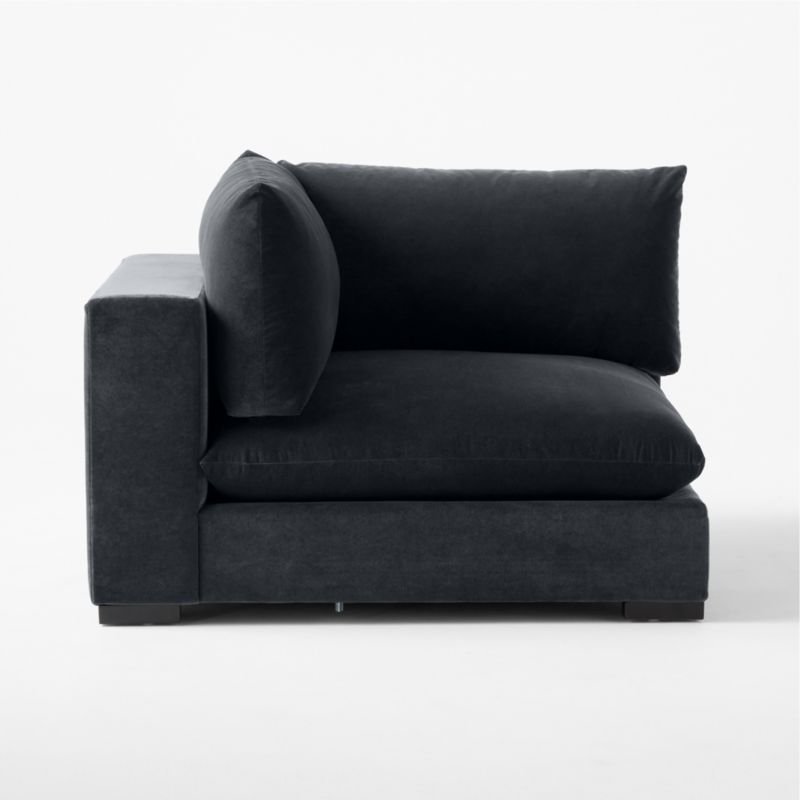 Deseo Charcoal Grey Performance Velvet Deep Depth Corner Chair - image 5 of 8