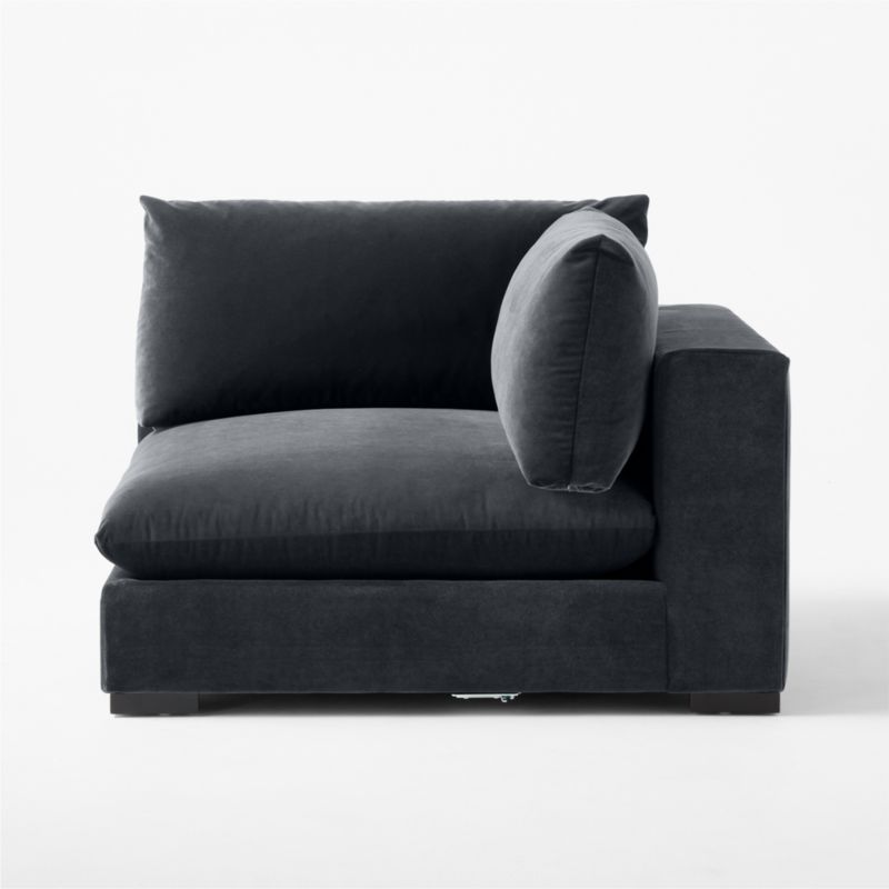 Deseo Charcoal Grey Performance Velvet Deep Depth Corner Chair - image 3 of 8