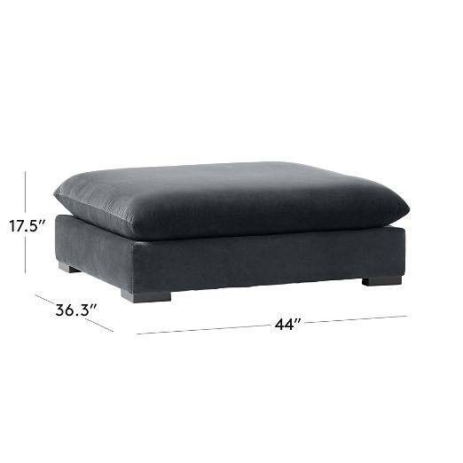 Deseo Charcoal Grey Performance Velvet Deep Depth Ottoman