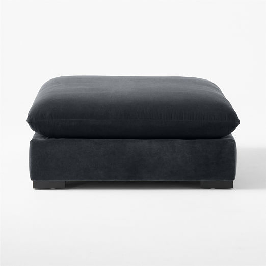 Deseo Charcoal Grey Performance Velvet Deep Depth Ottoman