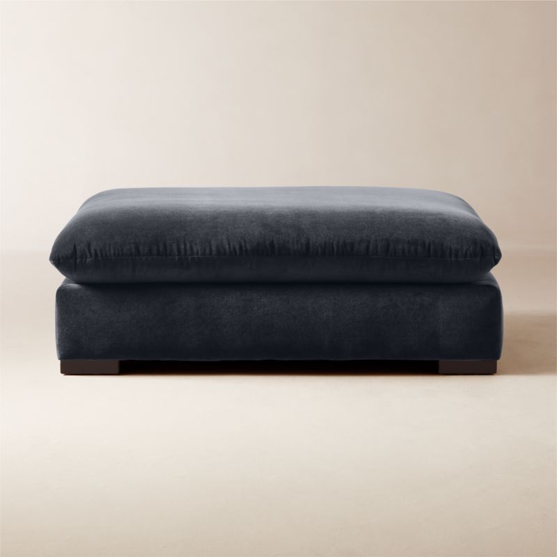 Deseo Charcoal Grey Performance Velvet Deep Depth Ottoman - image 0 of 7