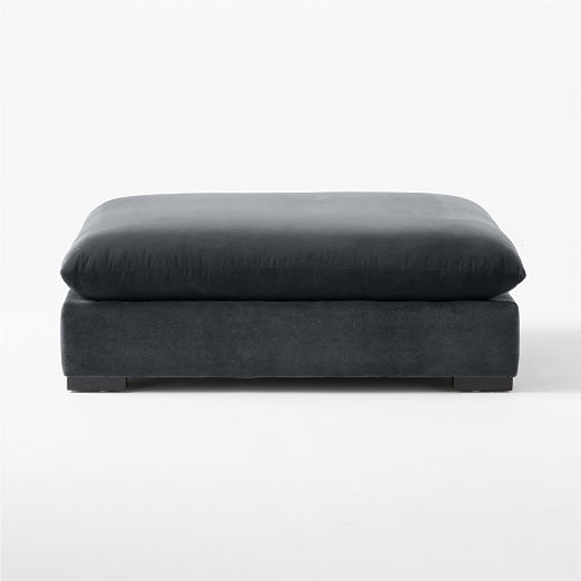 Deseo Charcoal Grey Performance Velvet Deep Depth Ottoman