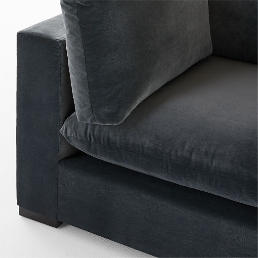 Deseo Charcoal Grey Performance Velvet Standard Depth Corner Chair