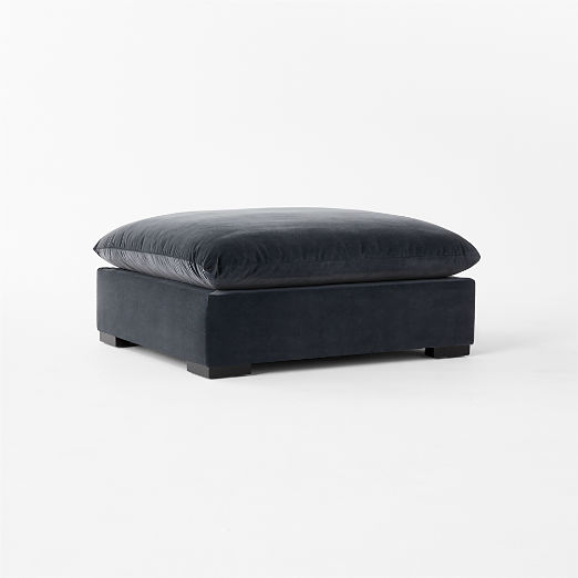 Deseo Charcoal Grey Performance Velvet Standard Depth Ottoman