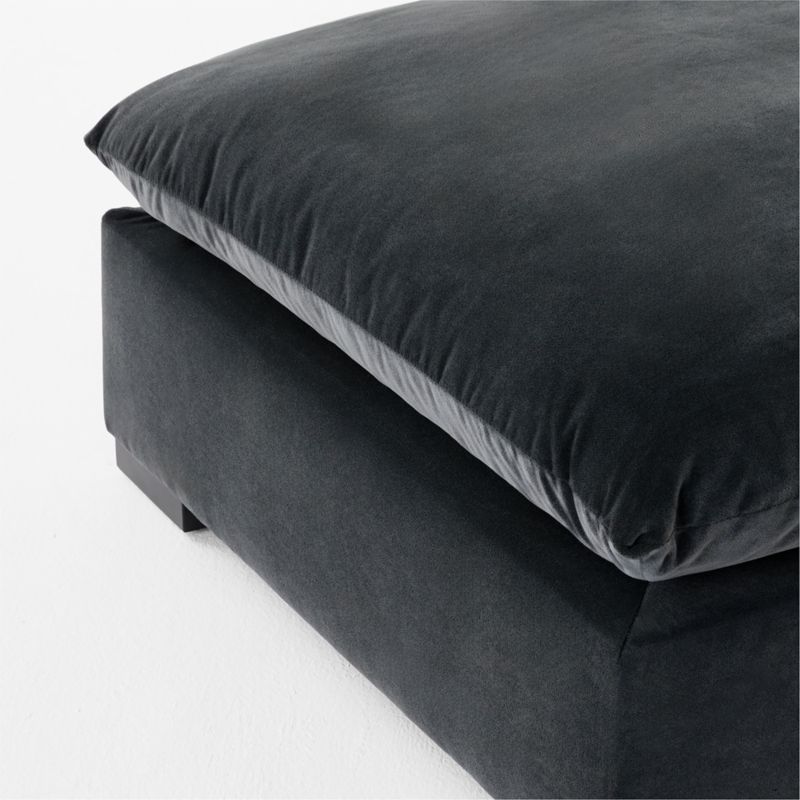 Deseo Charcoal Grey Performance Velvet Standard Depth Ottoman - image 5 of 6