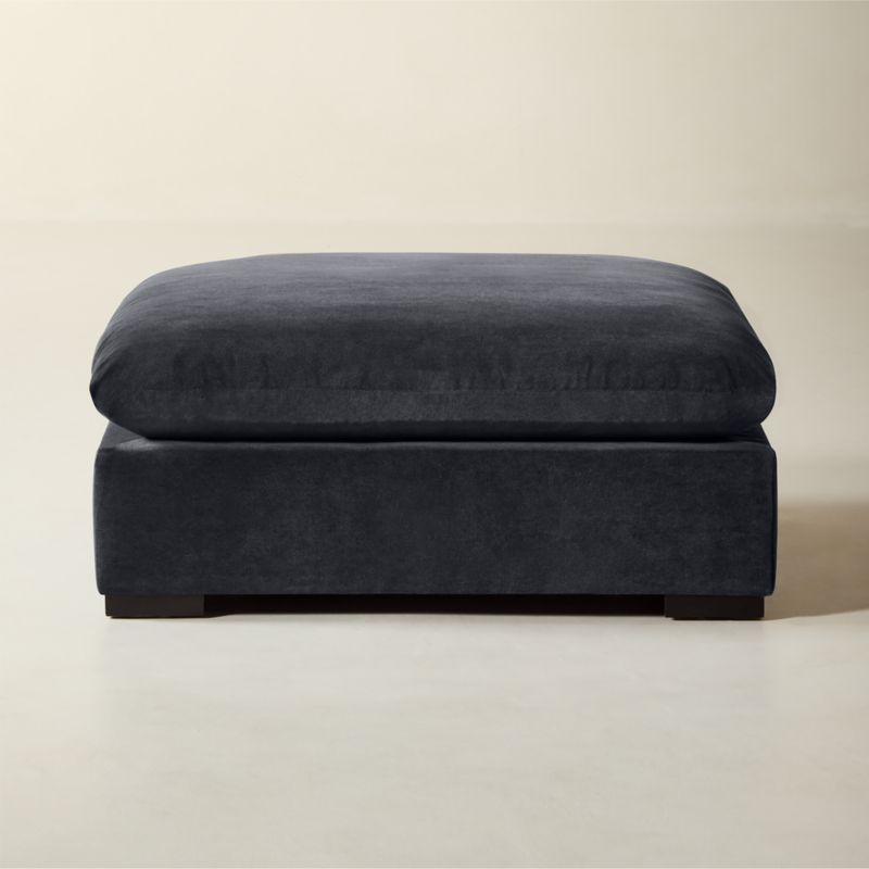 Deseo Charcoal Grey Performance Velvet Standard Depth Ottoman - image 0 of 6