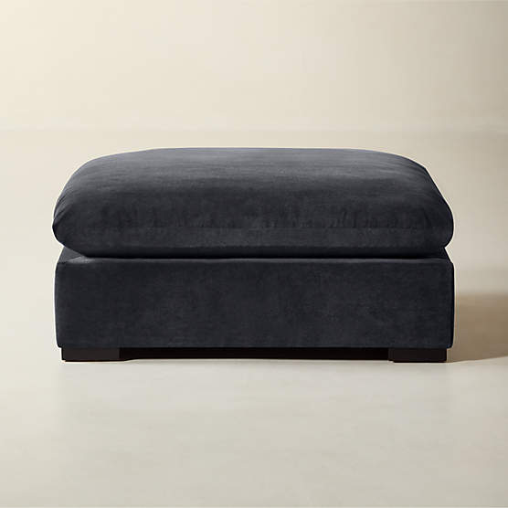 Deseo Charcoal Grey Performance Velvet Standard Depth Ottoman