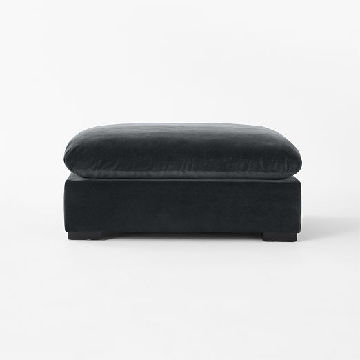 Deseo Charcoal Grey Performance Velvet Standard Depth Ottoman