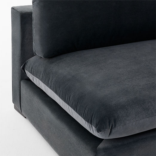 Deseo 65" Charcoal Grey Performance Velvet Standard Depth Armless Loveseat