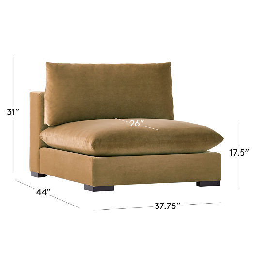 Deseo Copper Brown Performance Velvet Deep Depth Armless Chair